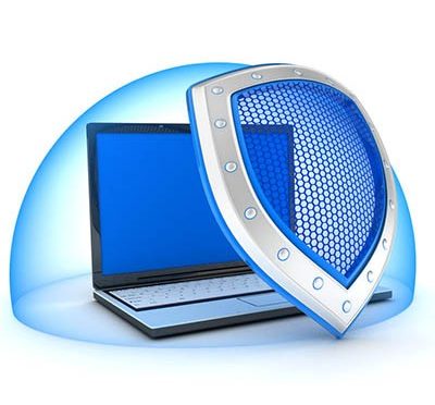 Graphic of computer with shield on it for an article about how to choose the best AI assistant