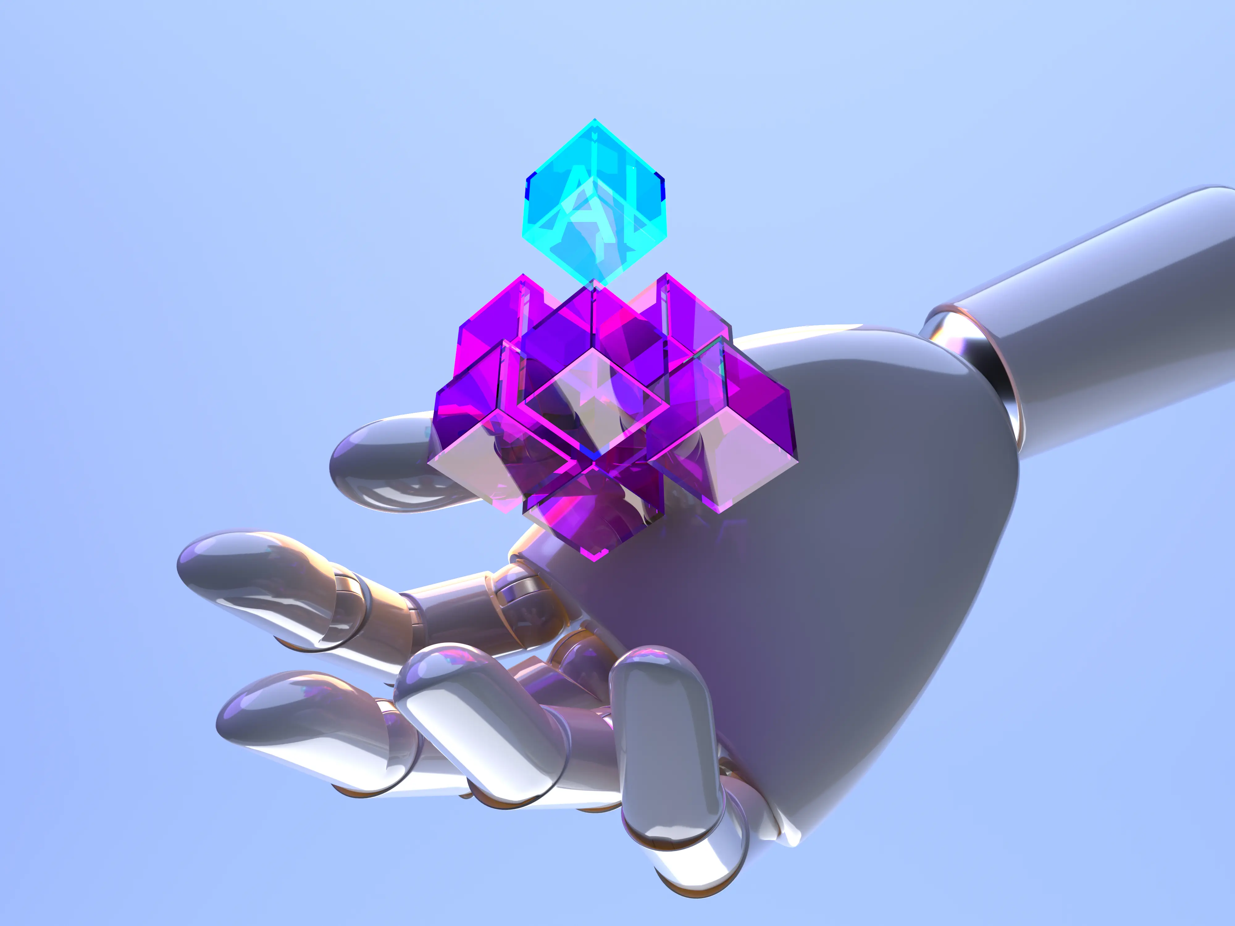 AI cloud-concept with robot hand for zero trust security
