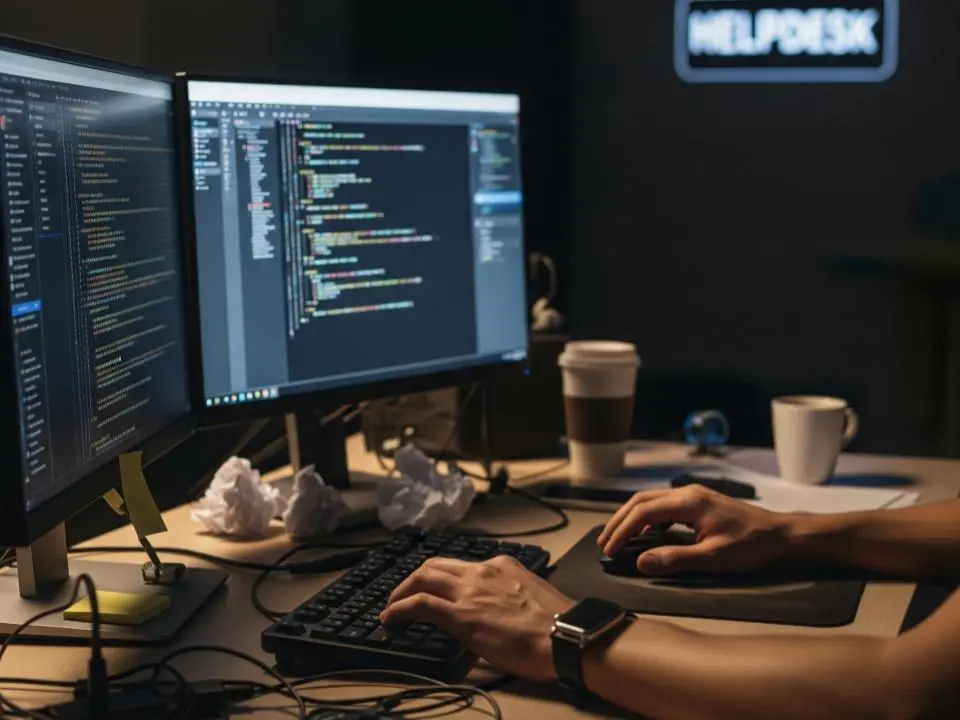 Man working IT support in Everett