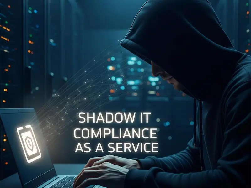 A Compliance as a Service expert working on his laptop