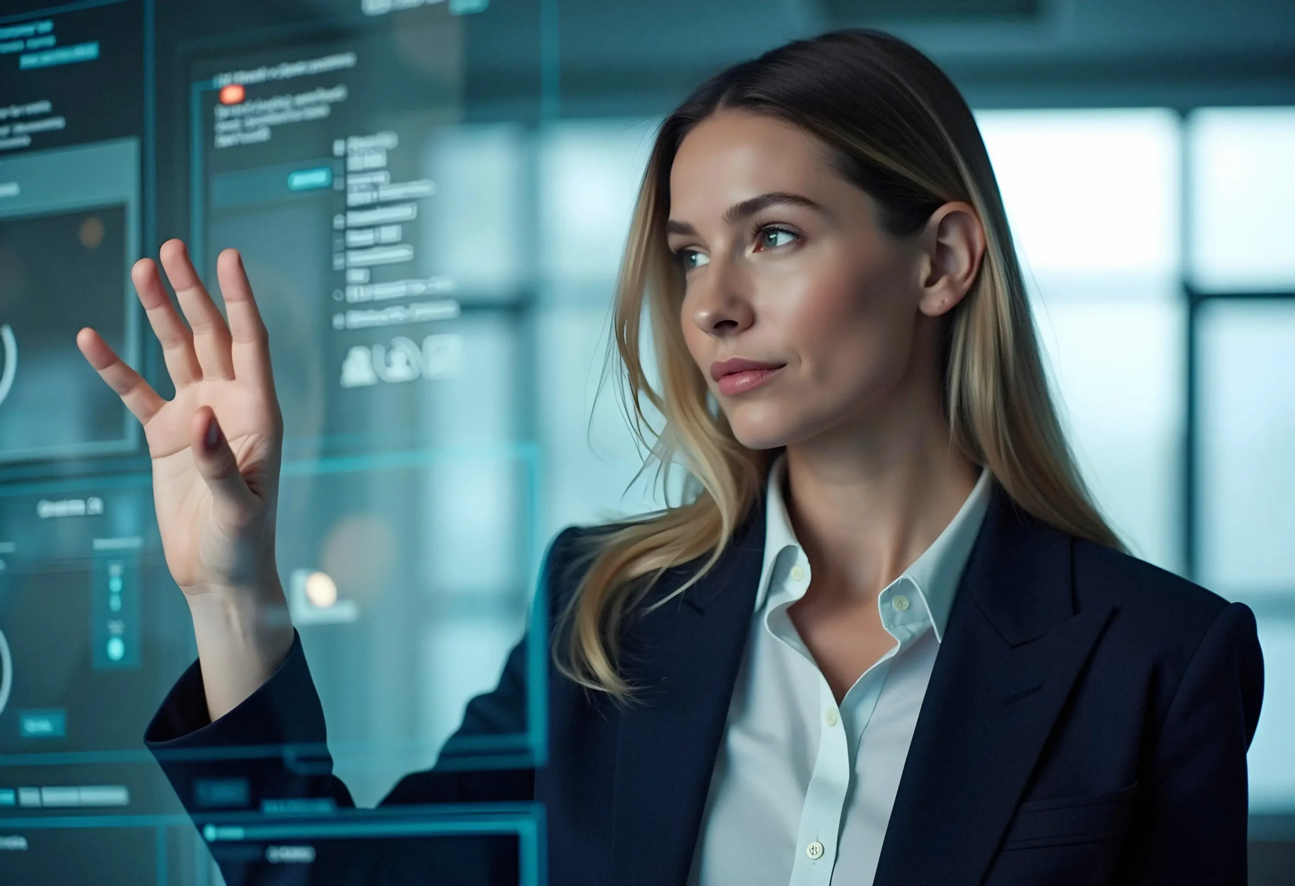 businesswoman interacting with vCIO meanin