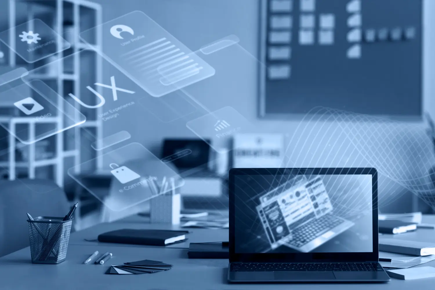 Person working on computer for project management in Kalispell