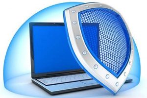 Graphic of computer with shield on it for an article about how to choose the best AI assistant